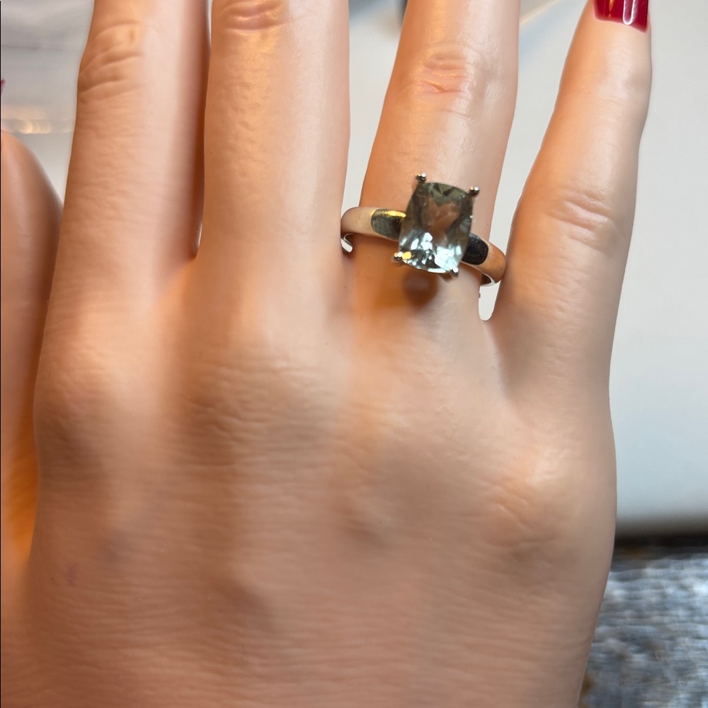 Prasiolite ring size 8 - Picture 3 of 5